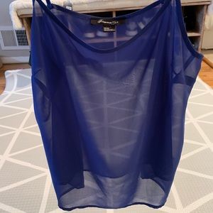 Blue sheer top